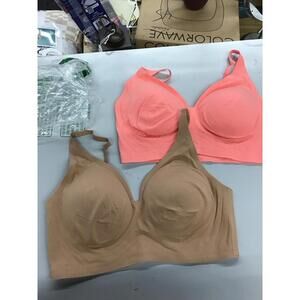 Rhonda shear seamless wirefree bras 2 pack size large new from HSN